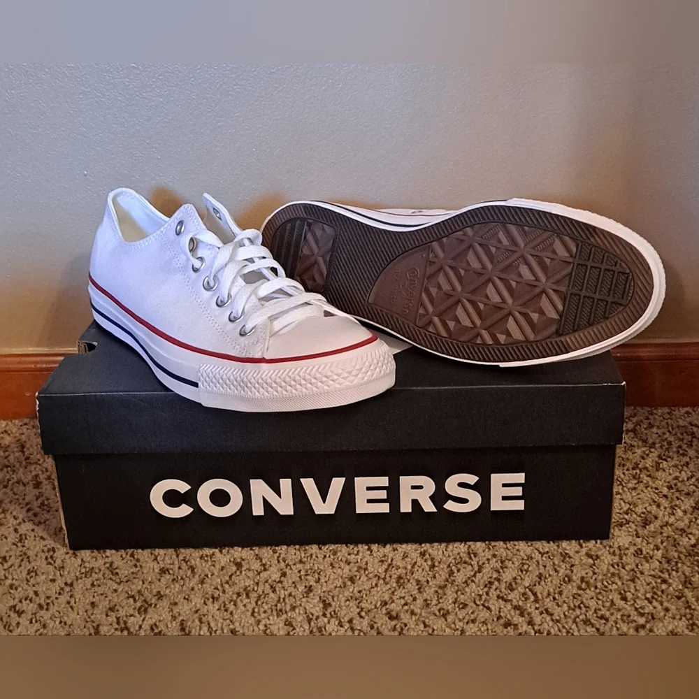 Converse All Star Optical White Low-Top Sneakers             Men 11 Women 13 - Picture 2 of 7